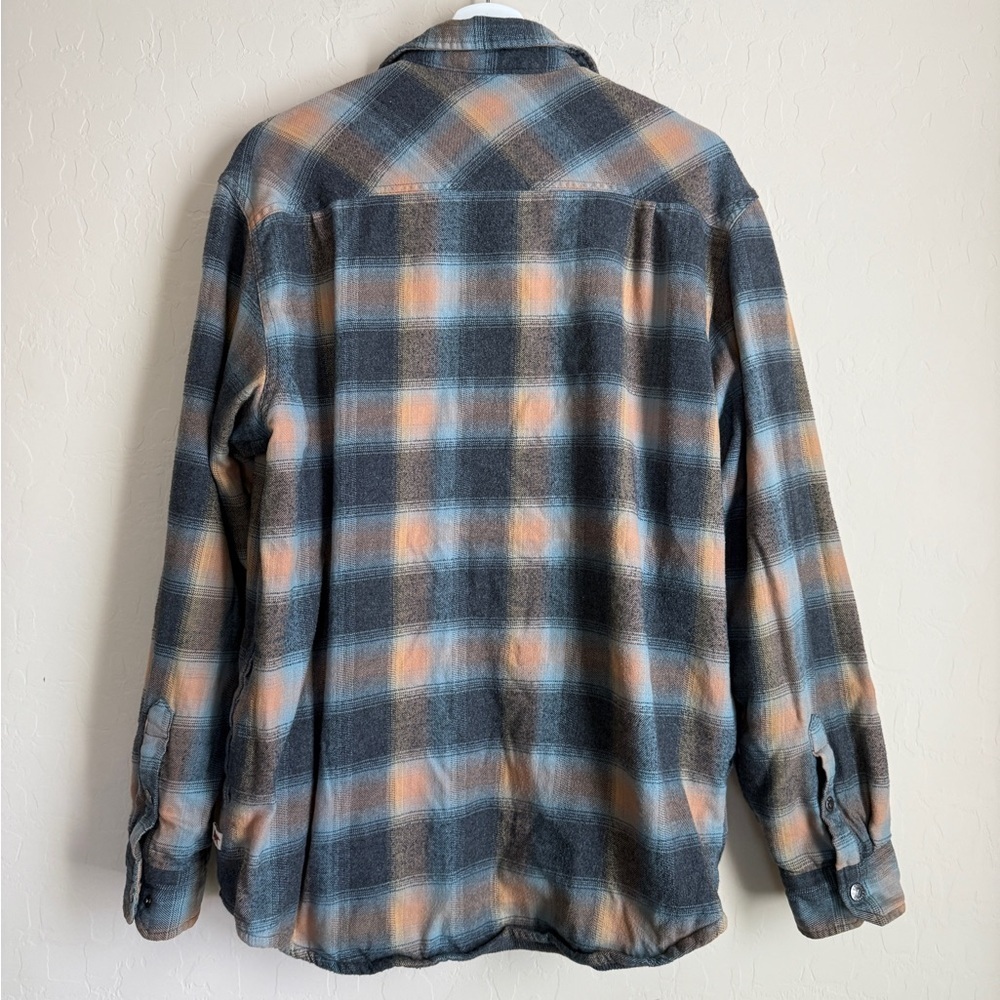 Dakota Grizzly Men’s Flannel Snap Shirt Blanket Lined Jacket Large Gray Plaid - Picture 8 of 9